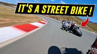 I rode against a STREET BIKE on the TRACK!