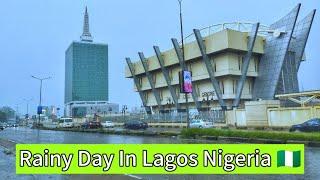 Heavy Rain Fall In The Wealthiest Neighborhood Of Lagos Nigeria - Victoria Island To Ikoyi