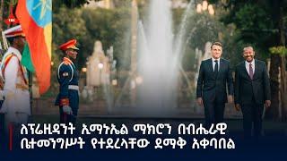 ለፕሬዚዳንት ኢማኑኤል ማክሮን በብሔራዊ ቤተመንግሥት የተደረላቸው ደማቅ አቀባበል  Etv | Ethiopia | News zena