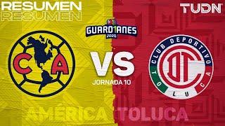 Resumen y goles | América vs Toluca | Guard1anes 2020 Liga MX - J10 | TUDN