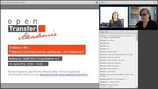 openTransfer Akademie Webinar "Patenschaftsnetzwerke aufbauen und betreuen"