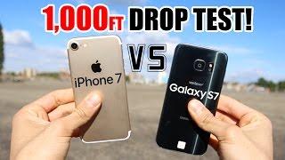 iPhone 7 vs Samsung Galaxy S7 1000 FT Drop Test!! Which one survived?