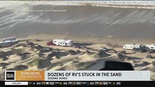 RV campers trapped in Oceano Dunes when strong surf floods beach