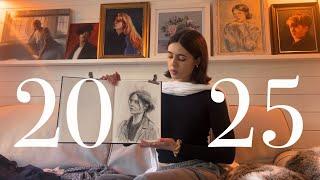 A New Year self portrait and reflecting on December - ART VLOG