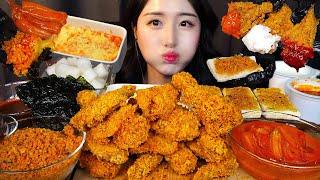 Koreanisches Brathähnchen ASMR  Scharfes Tteokbokki MukbangㅣGewürztes Huhn Fried Chicken