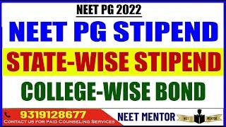 NEET PG 2022 State Wise Updated Stipend and Bond College Wise Stipend All StatesNEET MENTOR