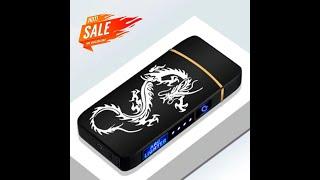 Dual Arc Plasma Dragon Electric Lighter USB Rechargeable Flameless Windproof LED