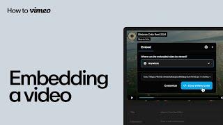 How to embed a video on Vimeo