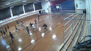 Caught on camera: wall at NC school gymnasium destroyed by storm’s microburst