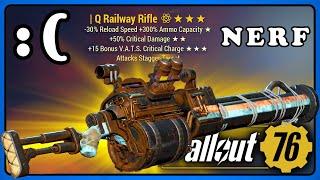 Fallout 76 PTS: Railway Rifle Rework... It's a Significant Nerf.