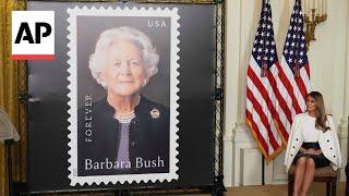 Melania Trump unveil US postage stamp of Barbara Bush
