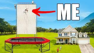 Flipping onto Worlds Biggest Trampoline Wall