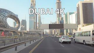 Dubai 4K - Skyline Expressway Sunrise - Driving Downtown