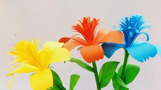 Stick Flower: Beautiful Stick Flower from Paper | How to make Stick Flower | Easy Flower Stick