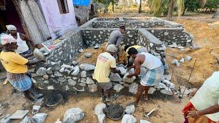 Stone Masonry of Techniques-Amazing With 25x26 Size House Stone Masonry Work properly-Sand cement