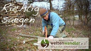 Richtig sägen mit der Wildnisschule Weltenwandler