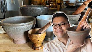 How to season a mortar and pestle (Lao Version)