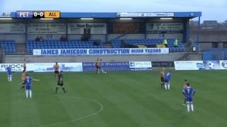 FUNNY! Alloa Athletic FC keeper Neil Parry hits a bird from a goal kick