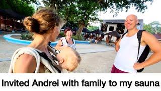 Invited Andrei Filipinez with family to my sauna.Enjoying beach and fruits in the Philippines.