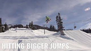 Hitting Bigger Jumps On A Snowboard