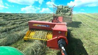 Baling Hay On A Dairy Farm l 1st Crop Small Square Bales l 2024 Hay Season