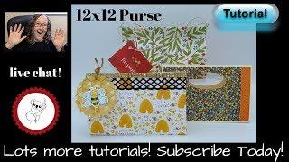 One Sheet Purse / 12 x 12 paper purse / TUTORIAL  Quick and Easy Handmade purse