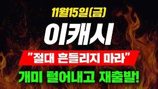 [긴급속보] 11월15일 (금) 이캐시"절대 흔들리지 마라" 개미 털어내고 재출발! #이캐시 #이캐시전망 #이캐시코인