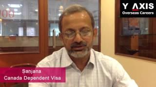 Y-Axis Client Review Sanjana V Testimonials  on His Student Dependent Visa  All Sectors