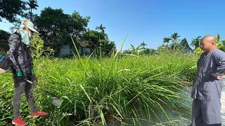 CHURCH Couldnt AFFORD to have his NEGLECTED yard cut till I OFFERED to do clean FREE overgrow grass