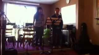 Ricki and her Papa Corsing Ist practice "Only You " by Platters