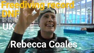 The UK Female Dynamic No Fins (DNF) Freediving record, Rebecca Coales