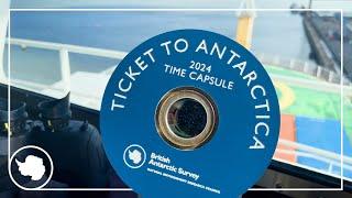 Handing over the time capsule  | Ticket to Antarctica | British Antarctic Survey