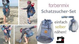 Strandspielzeug-Tasche, Anleitung und Schnittmuster zum Nähen, SchatzsucherSet