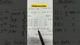 Advance Tax payment due dates I Advance Tax Calculation #shorts #incometax #advancetax #itrfiling