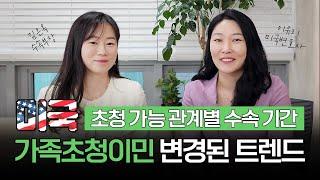 미국영주권 카테고리 중 가장 빠른 수속기간을 보유한 초청이민! 미국 가족초청 관계 별 수속 기간 정리