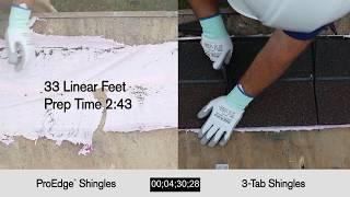 ProEdge® Hip & Ridge Shingles vs. Cut 3-Tab Shingles