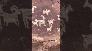 Petroglyphs near Delicate Arch in Arrches Nation Park, Utah USA - Ute Rock Art