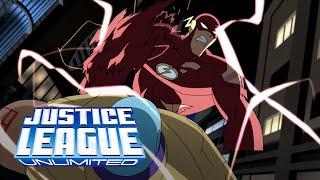 Flash uses The Speed Force and shows his true power to Brainiac Luthor | Justice League Unlimited