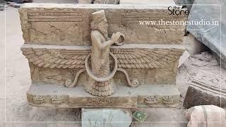 Faravahar Statue 3ft, www.thestonestudio.in