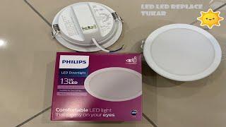 如何輕鬆安装天花板的LED downlight? | change LED ceiling light | Cara tukar lampu LED