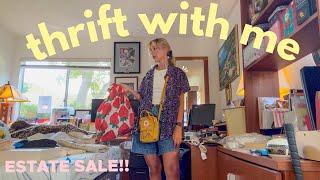 come thrift with me at an ESTATE SALE!!! lots of vintage Disney + home decor (try on thrift haul)