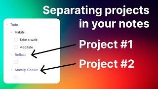 How to separate your notes for different projects