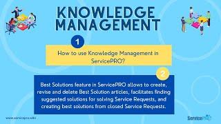 How to use Knowledge Management in ServicePRO!