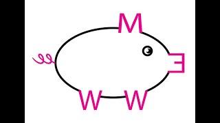 How to draw a cool Pig (using letters)!!!