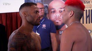 Troy Williamson v David Benitez weigh-in for Channel 5 show in Bolton 17.05.22