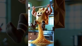 Spaghetti with egg? This cat eats like an Italian chef  #meow #cat #cute #ai #food #cooking