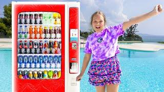 Amelia, Avelina & Akim summer holiday fun with a vending machine