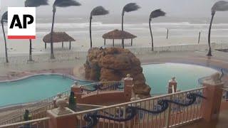 Timelapse shows Florida resort pool flooding during Hurricane Milton