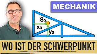 Linienschwerpunkt eines Fachwerk | Schwerpunktslehre | Schwerpunktsabstand berechnen