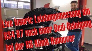 Live Insoric Leistungsmessung nach Bedi Reiniung an Philipp Kaess Audi RS4 B7 bei der RS-Klinik